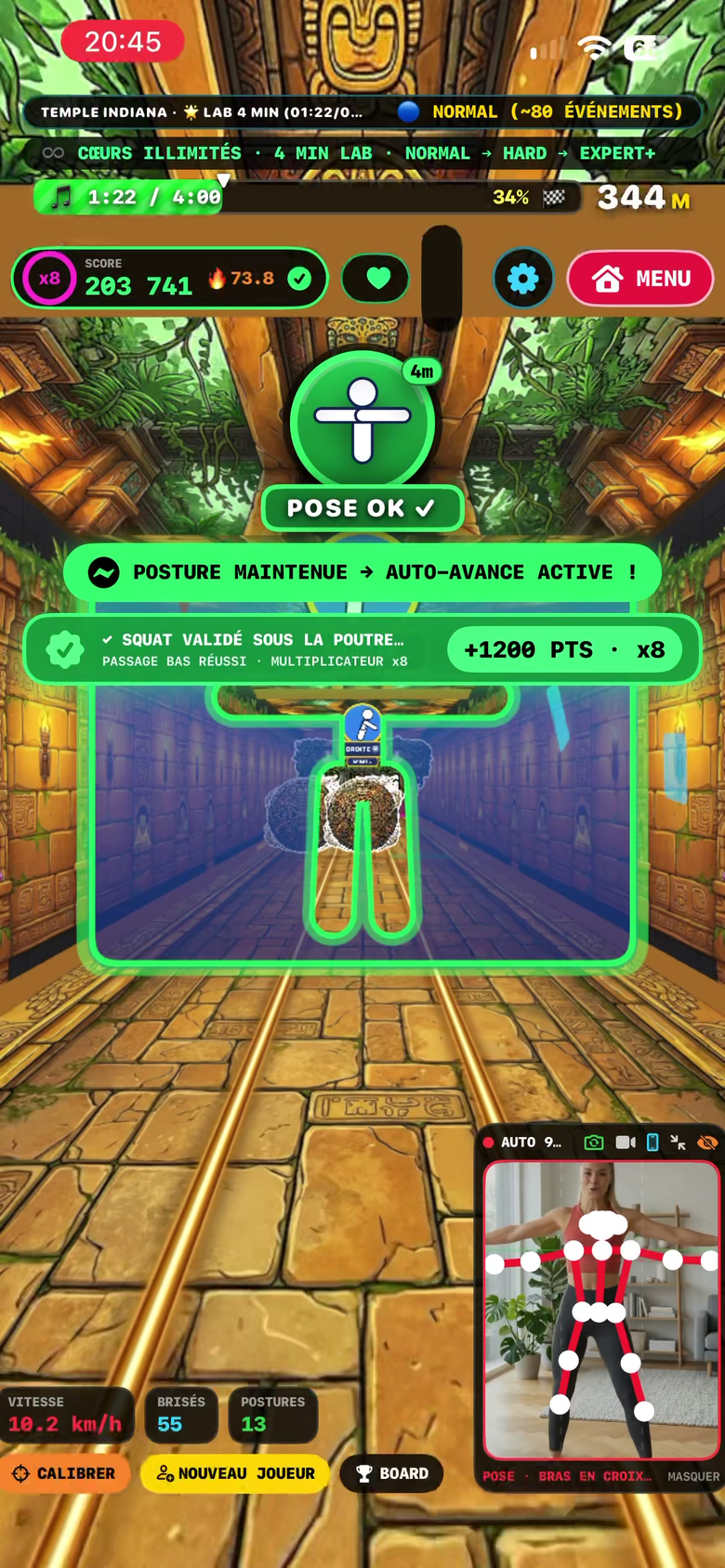 Capture en jeu : Mur de Posture Double Biceps