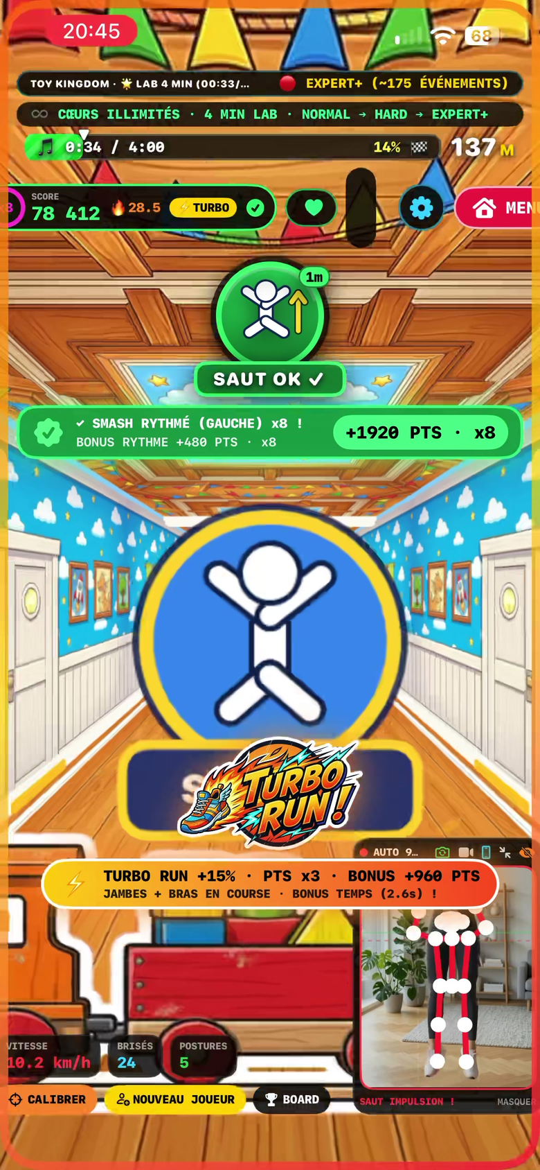 Capture en jeu : Sprint rapide et multiplicateur