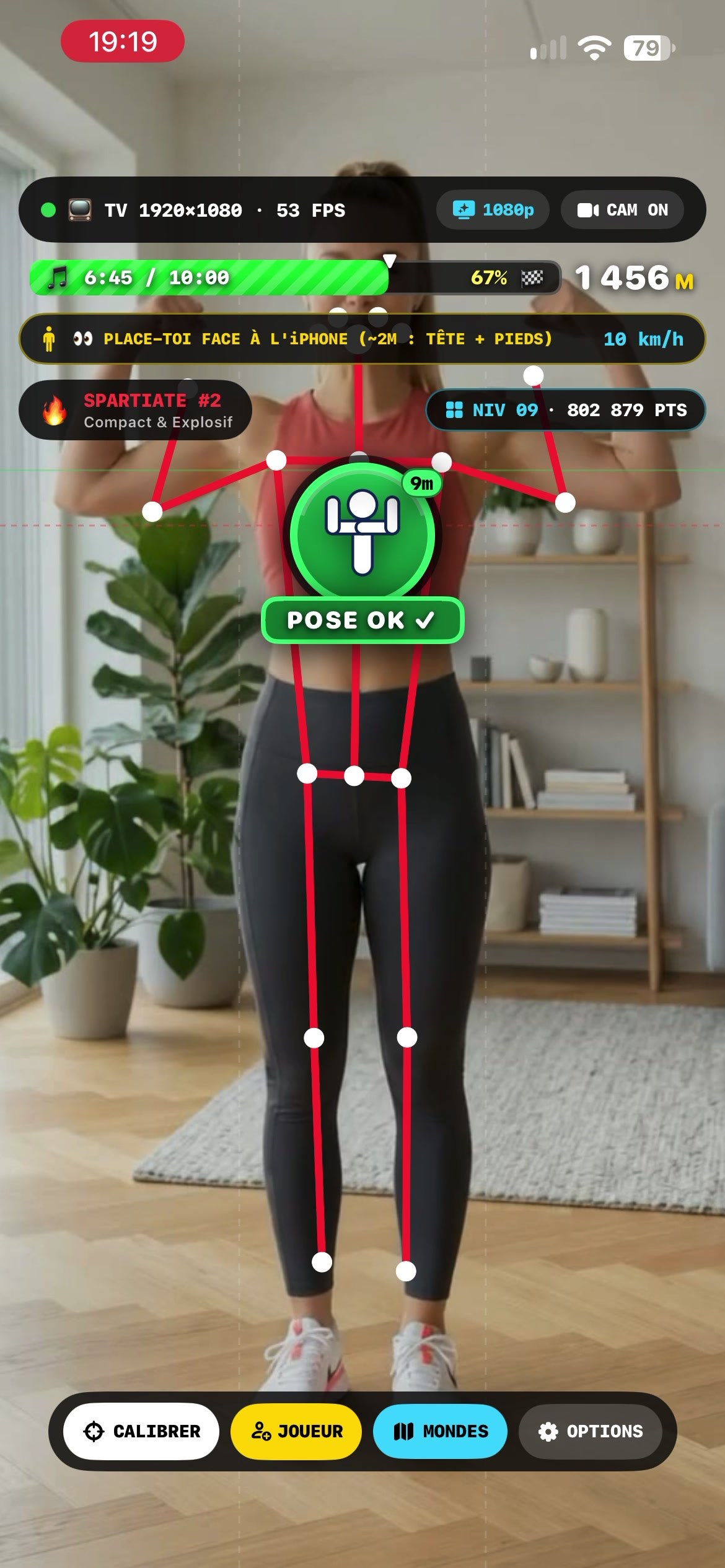 Cockpit Squelette sur iPhone pendant AirPlay